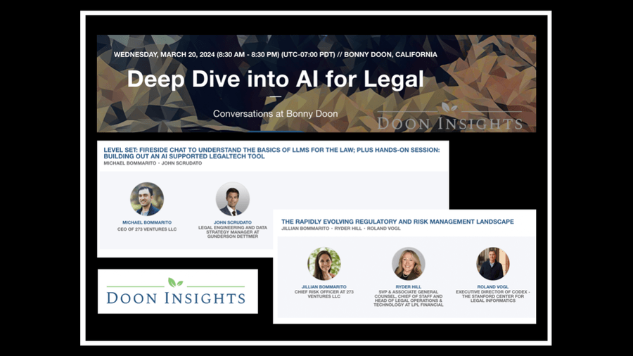 273 Ventures @ Bonny Doon, "A Deep Dive Into AI for Legal"