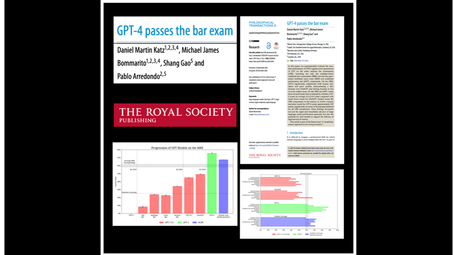 Dan Katz and Michael Bommarito Co-Author Groundbreaking Study "GPT-4 Passes the Bar" in the Philosophical Transactions of the Royal Society